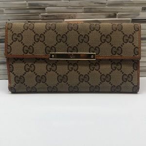 Gucci Signature Monogram Long Wallet